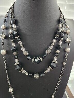 Layered Black Necklaces (2)